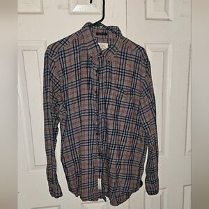 ST JOHN'S BAY MEN'S LONG SLEEVE FLANNEL BUTTON DOWN SHIRT SIZE LARGE